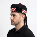 100% Pure Wool Diced Red & White Glengarry Hat
