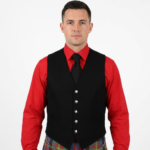 5 Button Black Argyle Pipe Band Vest
