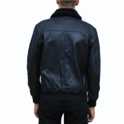 Airin G-1 Black Leather Bomber Jacket - Image 2