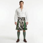 Arban Camo Irish Tartan Scottish Utility Cargo Hybrid Kilt