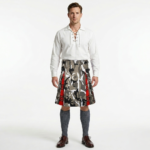 Arban Camo Royal Stewart Tartan Scottish Utility Cargo Hybrid Kilt