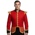 Bagpiper Military Doublet Jacket Tunic Red Jacket 100% Wool Custom made jackets