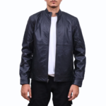 Black Basic Genuine Leather Jacket