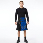 Black Blue Utility Urban Gothic Kilt