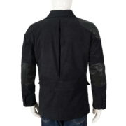 Black Corduroy Jacket With Leather Patch - Image 2