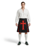 Black Cotton Crusader Cross Utility Kilt