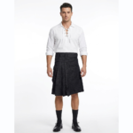 Black Denim Kilt Active Men