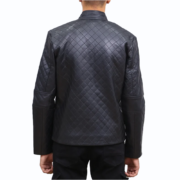 Black Diamond Quilted Leather Jacket - Image 2