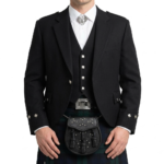 Black Leather Celtic Embossed Studded Leather Sporran