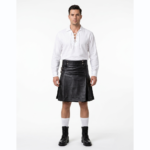 Black Leather Mini Kilt
