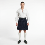 Black Leopard Print Utility Kilt