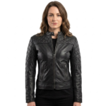 Black Quilted Genuine Leather Jacket