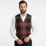 Black Stewart Tartan Vest
