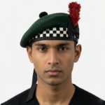 Black White Diced Army Glengarry Hat