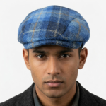 Blue Check Harris Tweed Flat Cap Made in Scotland S-XXL