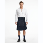 Blue Denim Kilt with Large Pockets