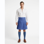 Blue Denim Kilt with Side Belt