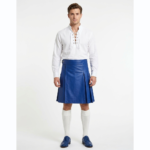 Blue Leather Kilt For Men