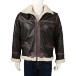 Bomber Shearling Jacket B3 With Reddish Brown Stripes