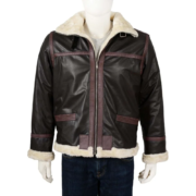 Bomber Shearling Jacket B3 With Reddish Brown Stripes