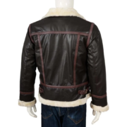 Bomber Shearling Jacket B3 With Reddish Brown Stripes - Image 2