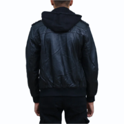 Bouncer Biz Black Leather Bomber Jacket - Image 2