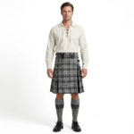Modern Grey Box Pleated Hybrid Kilt