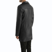 Brawnton Black Leather Coat - Image 2