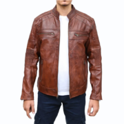 Cafe Racer Brown Leather Jacket