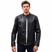 Zen Tumbled Black Leather Jacket