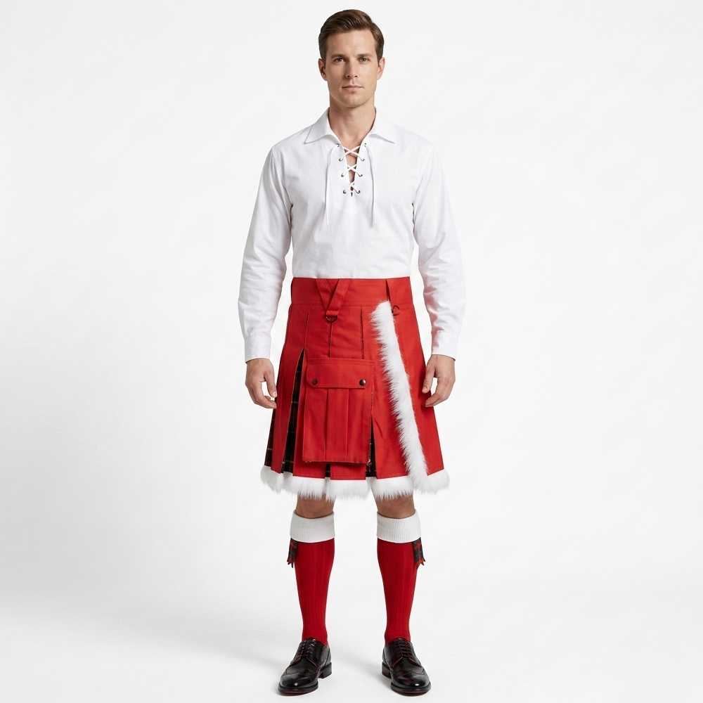 Christmas Hybrid Santa Kilt Be A Kilted Santa Claus Christmas Hybrid Santa Kilt | Be A Kilted Santa Claus - Image 1