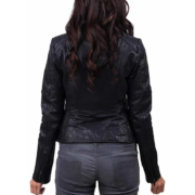 Crocodile Style Quilted Leather Jacket For Women - Image 2