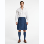 Custom Blue Denim Kilt with Laces Style