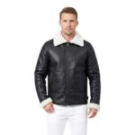 Black B3 Bomber Jacket With Shearling Collar