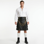 Fashion Leather Kilt With Chains