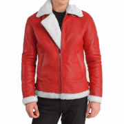 Francis B-3 Red Leather Bomber Jacket