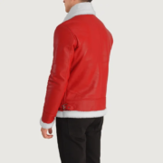 Francis B-3 Red Leather Bomber Jacket - Image 2