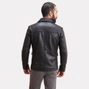 Raven Black Leather Jacket - Image 2