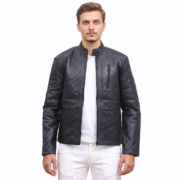 Black Diamond Quilted Leather Jacket