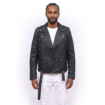 Allaric Alley Black Leather Biker Jacket