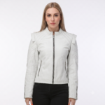 White Quilted Leather Jacket