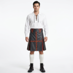 Gothic Punk Black Original Leather Kilt