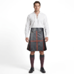 Gothic Punk Black Original Leather Kilt