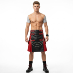 Gothic Punk Leather Hybrid Utility Kilt