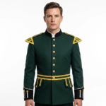 Green Military Piper Drummer Doublet Tunic Jacket Scottish Marching Band jackets
