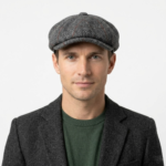 Grey Check Harris Tweed Newsboy Cap Made in Scotland S-XXL