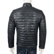 Greyish Original Thinsulate Filling Puffer Leather Jacket For Men - Image 2