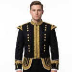 Hand Embroidered Piper or Drummer Doublet Gold Bullion