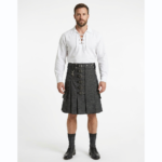 Heavy Denim Kilt With Straps