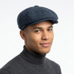 Heddle & Reed Harris Tweed 8Pce Cap Blue Herringbone